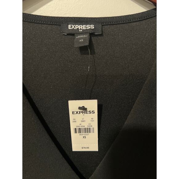 NEW Express Black Lace Sleeve Body Suit, Size XS, KB372 - Picture 4 of 6